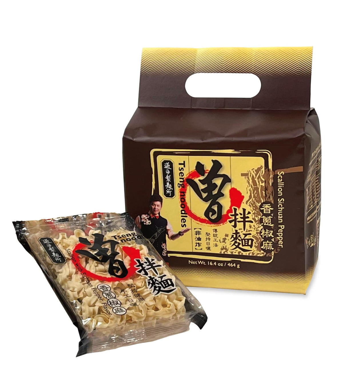 Tseng Noodles Scallion with Sichuan Pepper packaging shows dry noodles ready to cook