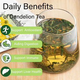 7oz pouch of T'SMOMENT dandelion tea for daily routines
