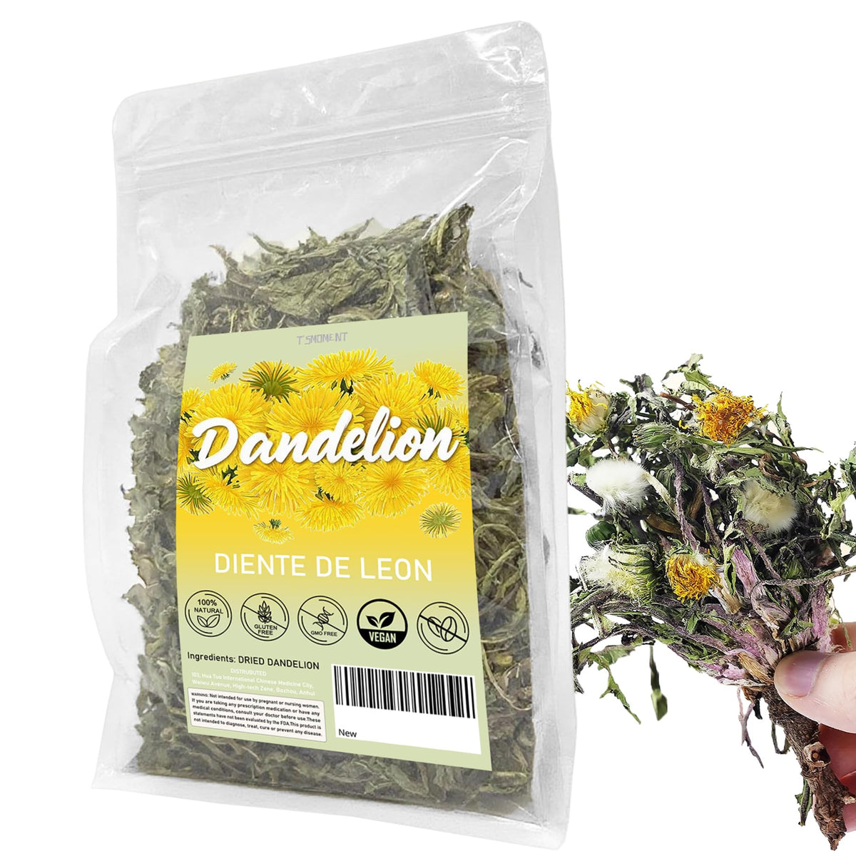 T'SMOMENT dandelion tea loose leaf 7oz ready for a calming ritual