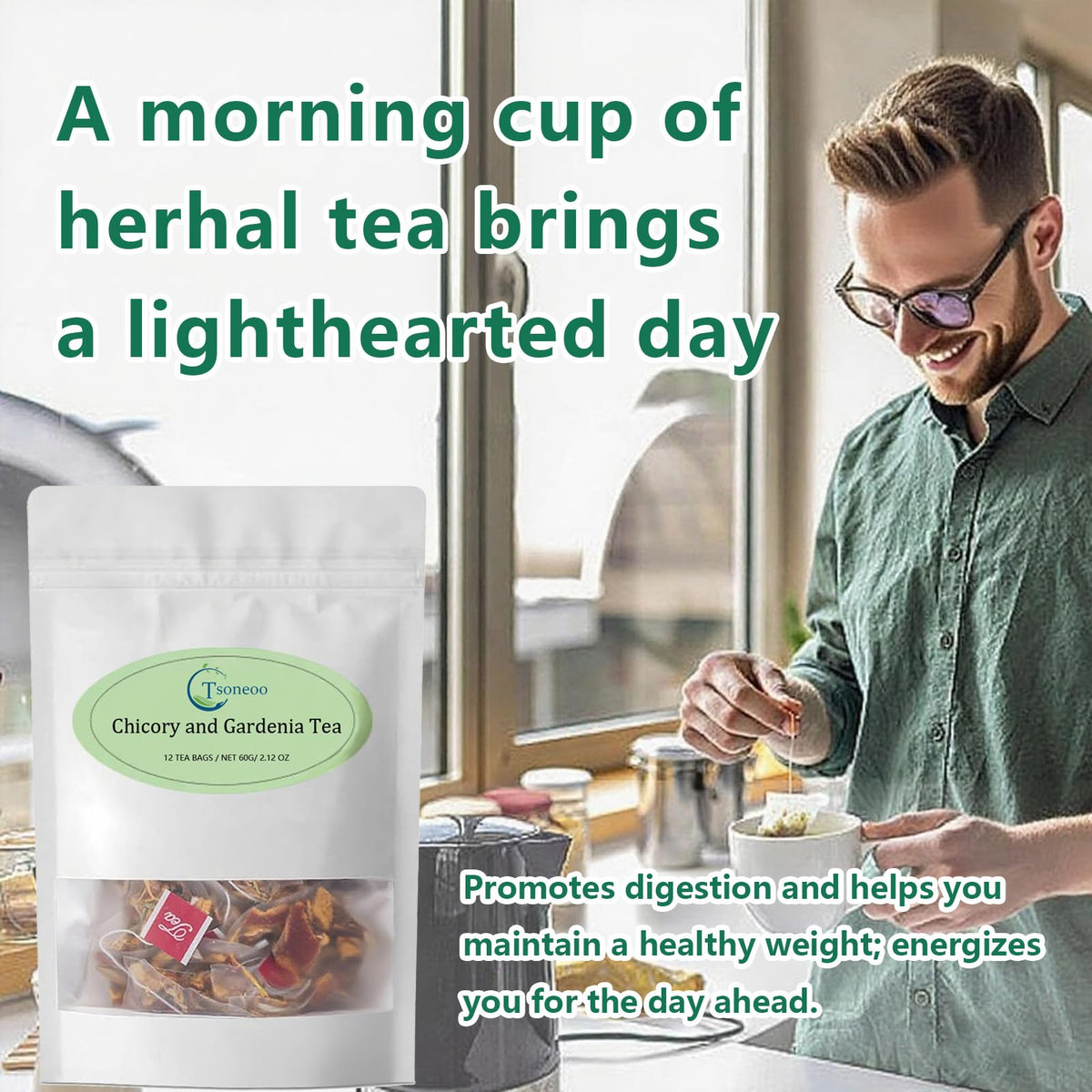 Natural chicory, gardenia, honeysuckle, licorice, and tangerine notes in Tsoneoo