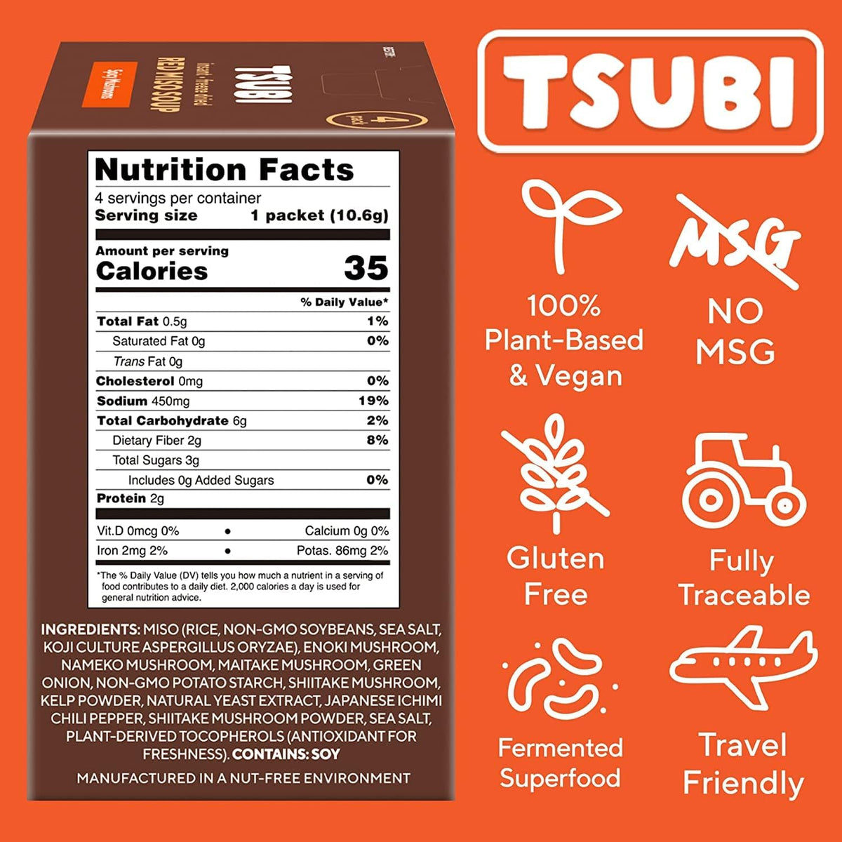 Tsubi Soup freeze-dried miso cubes designed for fast, convenient meals.