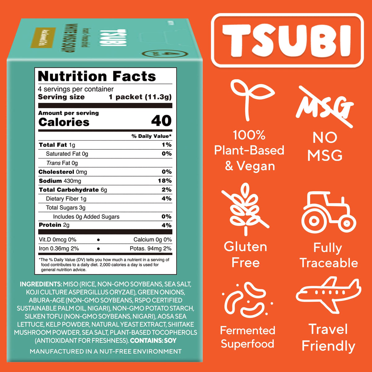 Tsubi Soup freeze-dried miso cubes, convenient for plant-based meals.