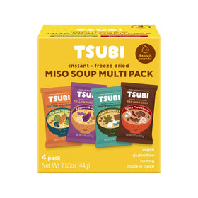 Tsubi Soup freeze-dried miso packets in a four-pack, ideal for quick meals