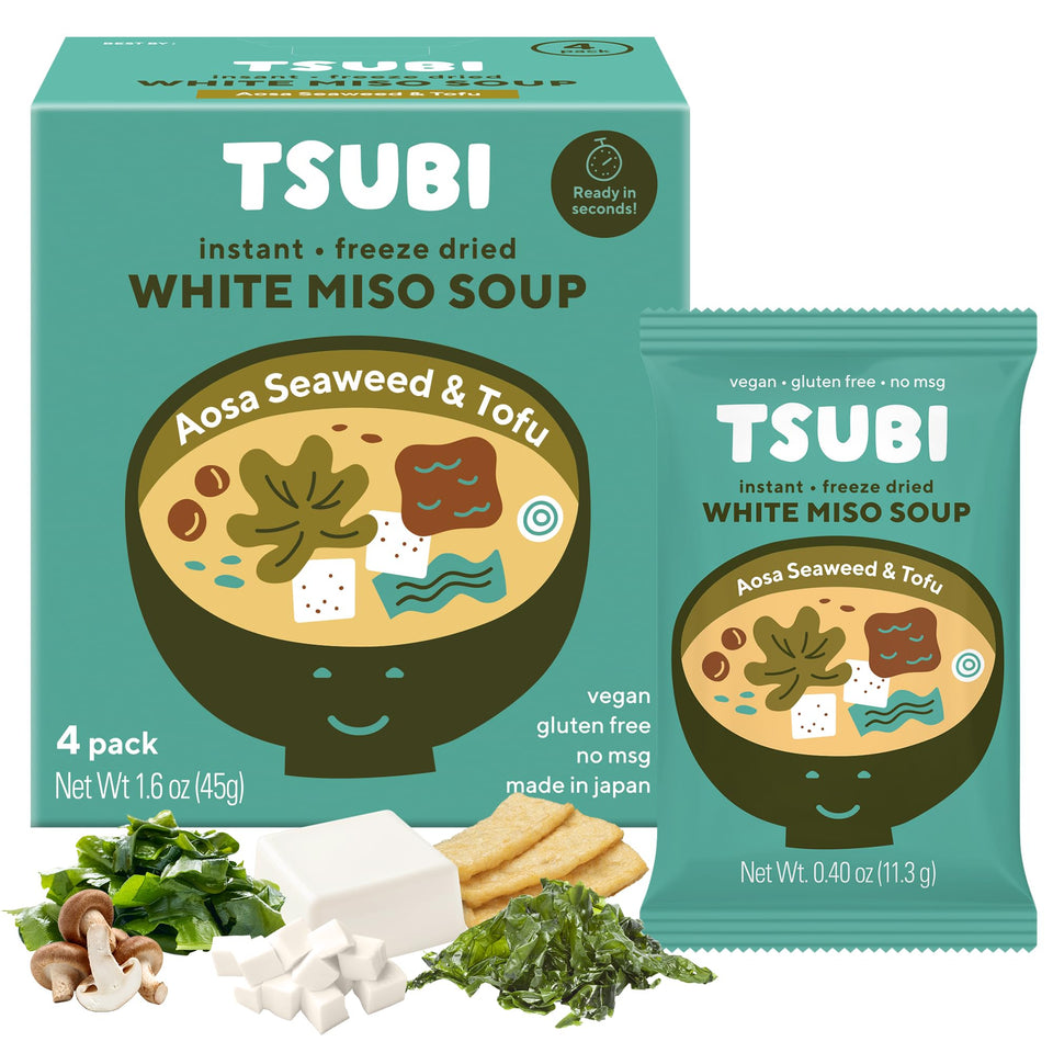 Tsubi Soup freeze-dried miso packets for instant meals.