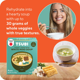 Traceability and ISO/HACCP insignia on Tsubi Soup packaging.
