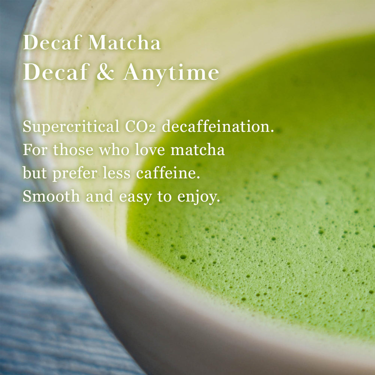 TSUJIRI Decaf Matcha tea session on a tray