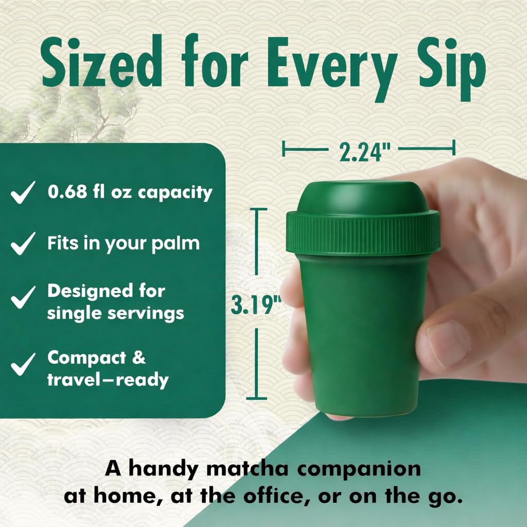 TTDLMO ceremonial-grade matcha powder dispenser demonstrates precise portioning for smooth blends