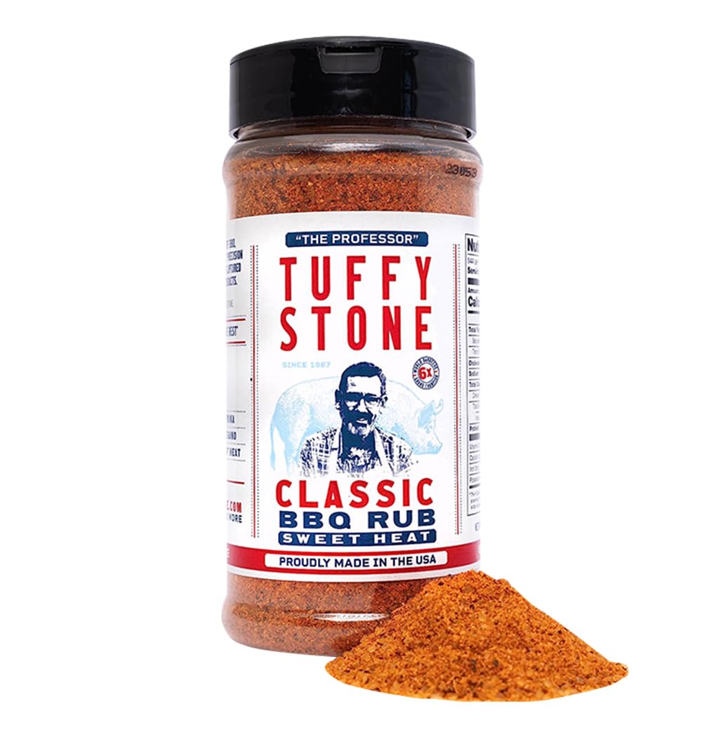 Label closeup highlighting gluten-free, USA-made quality from Tuffy Stone