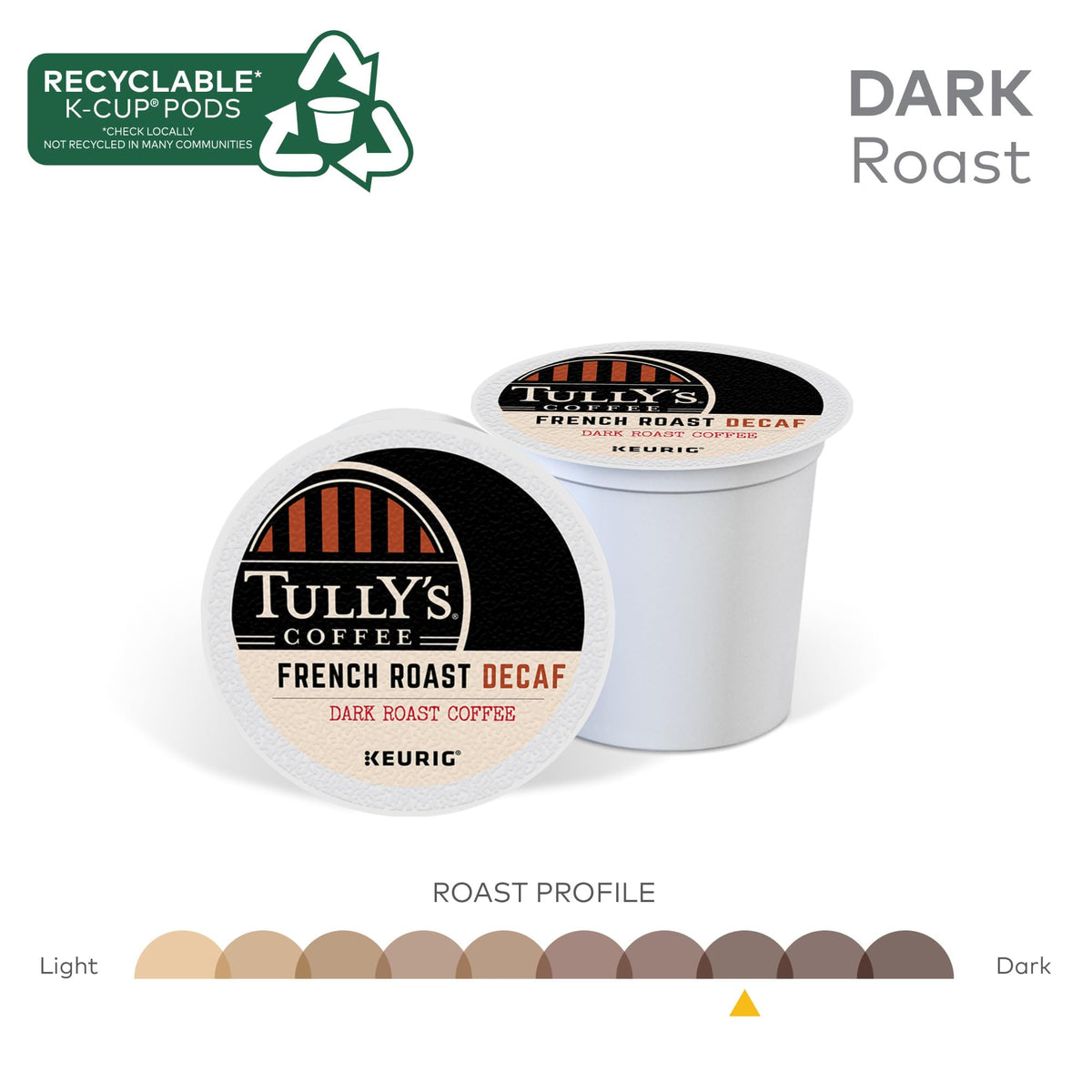 Aromas rise from a steaming cup of Tully's Decaf.