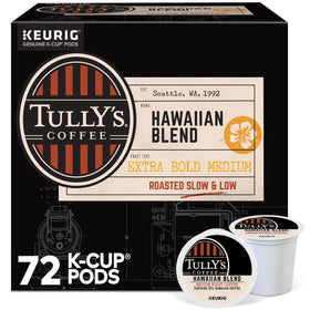 Tully's Hawaiian Blend K-Cup pods for convenient single-serve brewing.