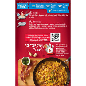 Tuna Helper cooked pasta with tuna and cheese plated for easy dinner.