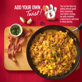 Tuna Helper family dinner setup demonstrates simple meal prep.