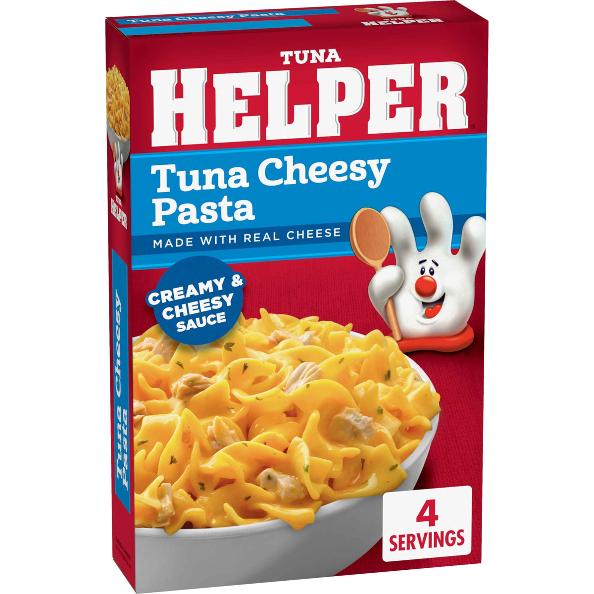 Tuna Helper Tuna Cheesy Pasta serving bowl ready for family meal.