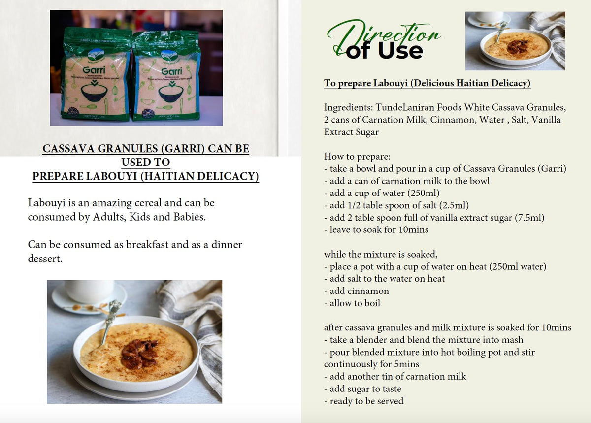 TundeLaniran Foods Ijebu Garri ready to use energy snack base