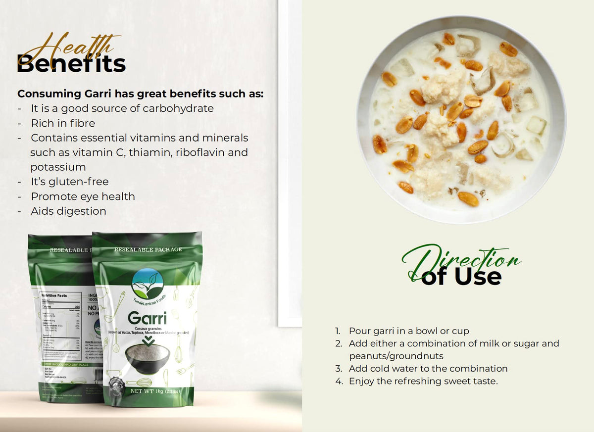 TundeLaniran Foods Ijebu Garri gluten free option for meals