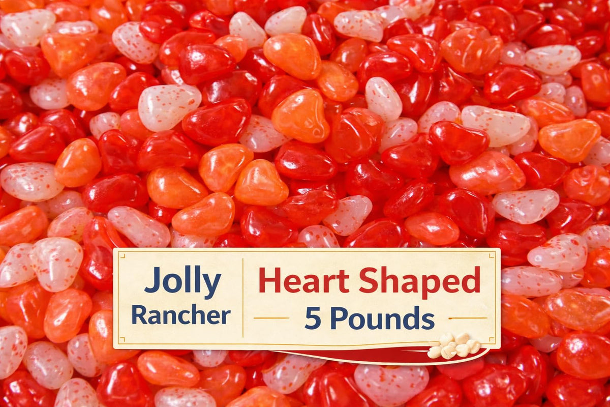 Tundras fruit flavored jelly beans in heart shapes for party bowls.