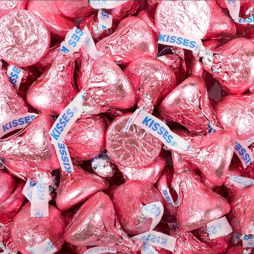 Hershe.ysKISSES pink foil-wrapped milk chocolate kisses for celebrations