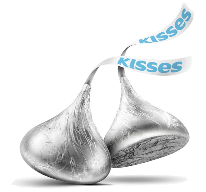 Hershey.sKISSES Easter hunt display with colorful foils and festive appeal.