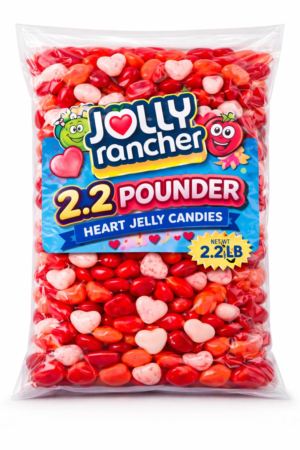 Tundras jelly hearts red and pink pack, ideal for sharing at parties.