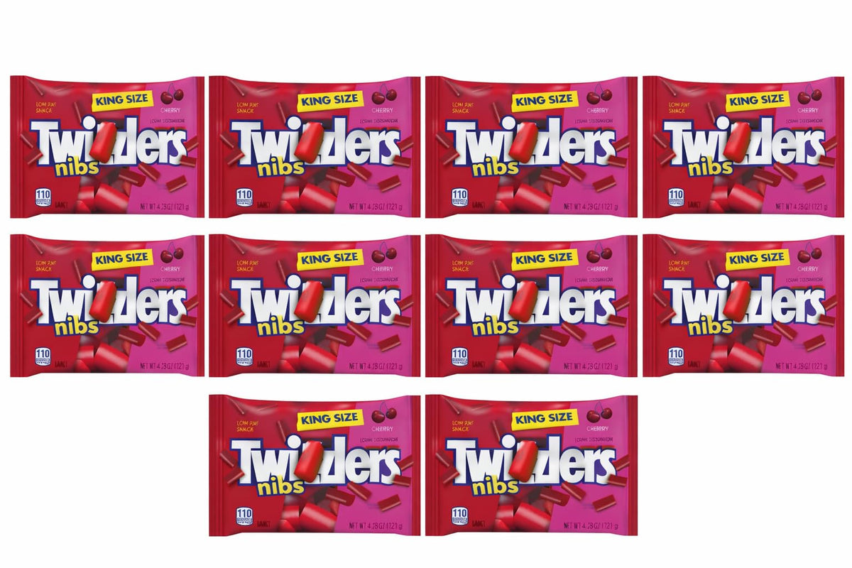 Tundras Twizlers Cherry Nibs red candy pieces, vibrant color for treats.