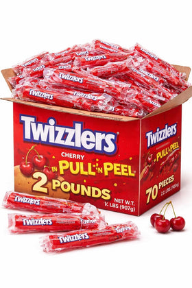 Tundras Twizlers Pull 'n' Peel Cherry bulk pack, ideal for parties and sharing.
