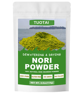 TUOTAI Raw Nori Powder in packaging showcases pure seaweed for flavorful, nutritious meals.