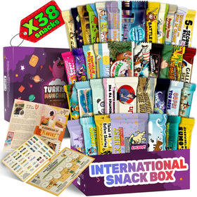 Turkish Munchies by Muekzoin international snack box unboxing reveals a colorful global assortment.