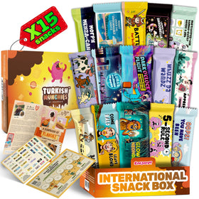 Turkish Munchies International Snack Box offers a colorful global assortment for tasting adventures