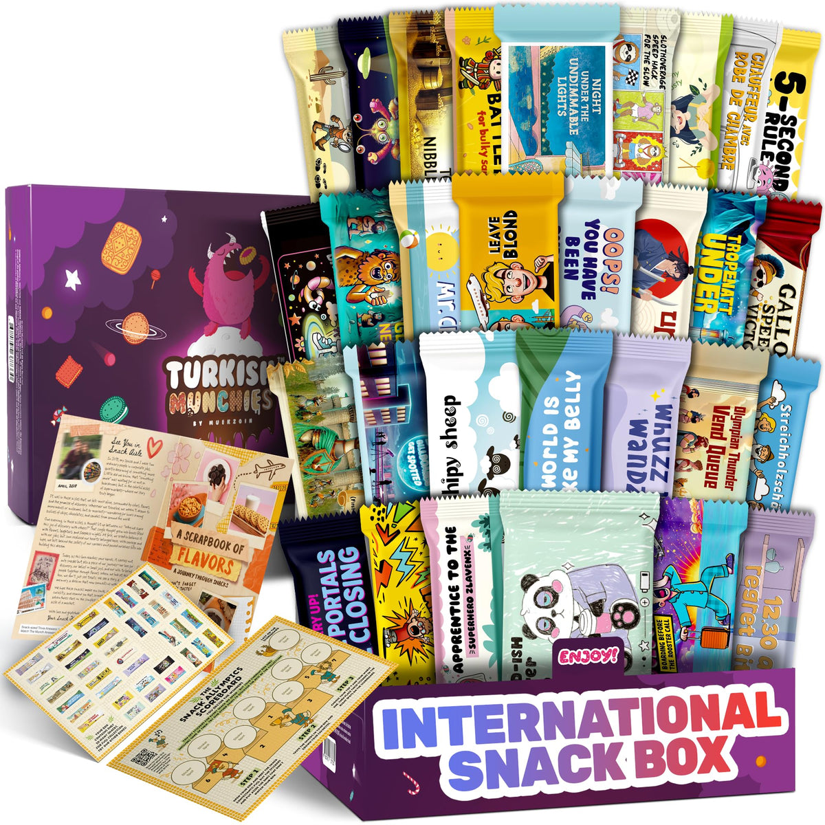 Turkish Munchies International Snack Box cover showcases gift-ready packaging for special occasions.