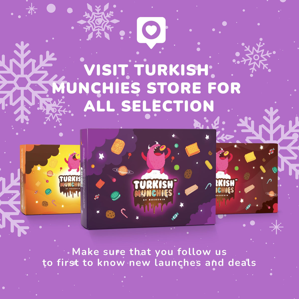 Turkish Munchies seasonal gift imagery supports holiday gifting ideas.