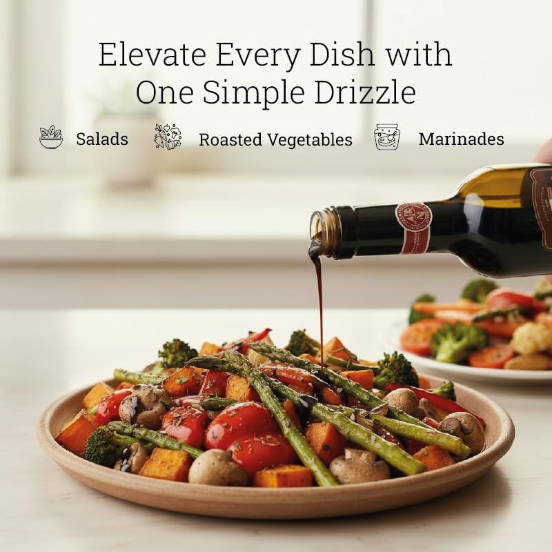 Chef-ready dish with Tuscanini balsamic glaze elevating beef and vegetables.