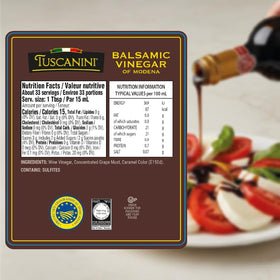 Pouring Tuscanini balsamic vinegar highlights a silky glaze for sauces.