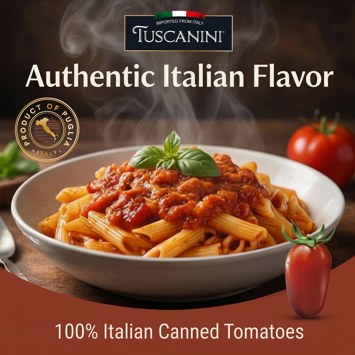 Tuscanini close-up tomatoes highlight vivid color and texture for recipes.