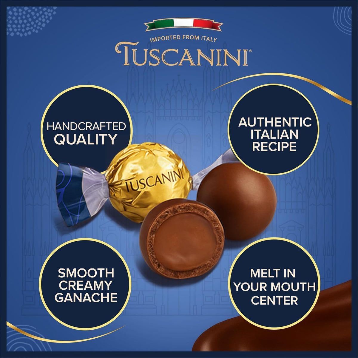 Tuscanini truffles shown with coffee for refined pairing moments