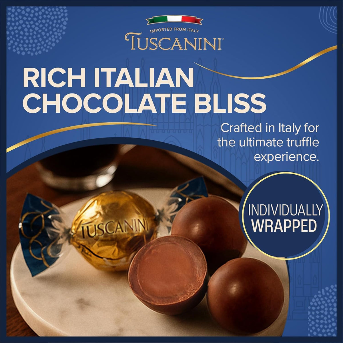 Tuscanini premium gift box showcasing Italian truffles for celebrations