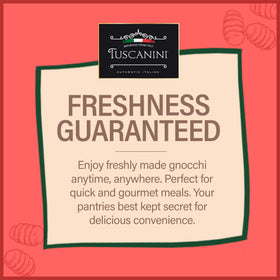 Two-pack gluten-free packaging shows Tuscanini brand.