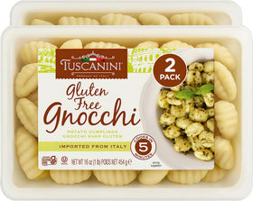 Tuscanini gluten-free potato gnocchi, 16oz two-pack, ready for easy weeknight dinners.