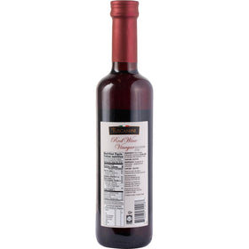 Tuscanini Italian red wine vinegar label highlighting premium quality
