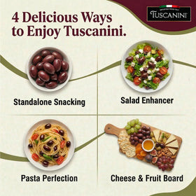 Kosher certified Tuscanini olives suitable for Passover and beyond.