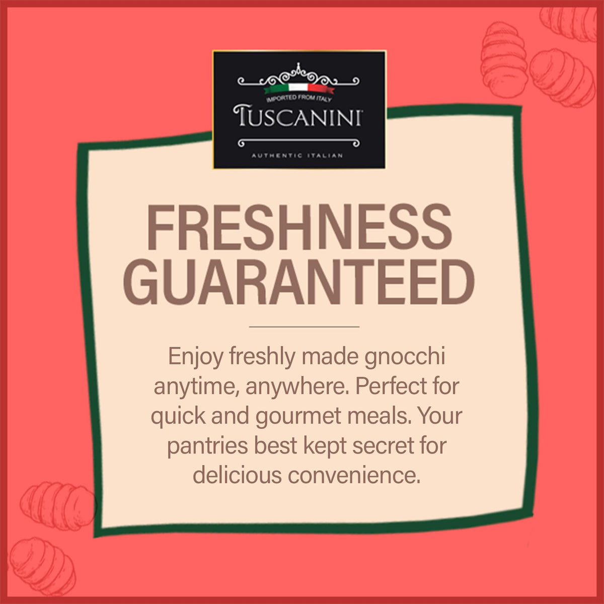 Kosher Parve certified Tuscanini gnocchi packaging