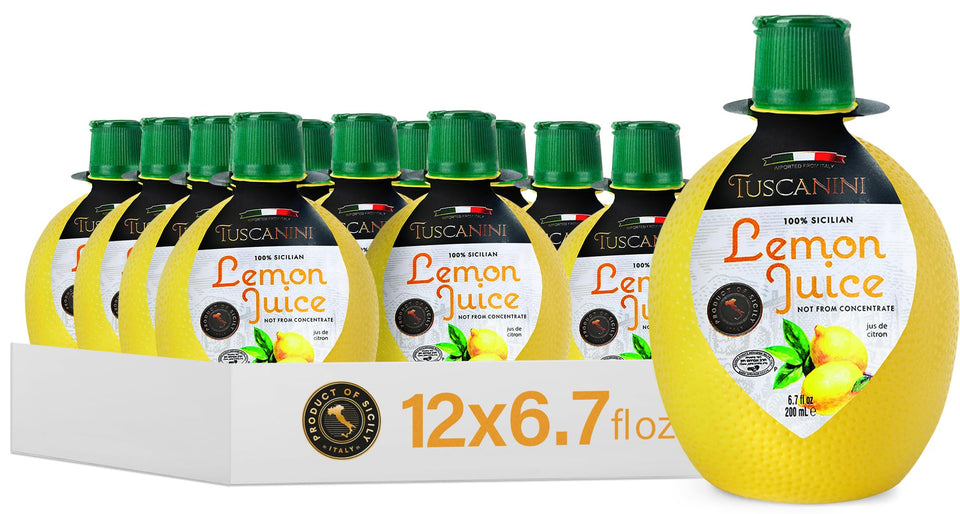 Tuscanini lemon juice squeeze bottle front for bright citrus tang