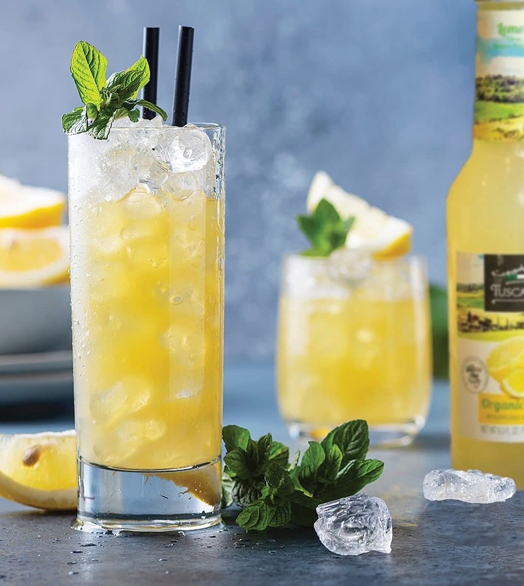 Tuscanini Lemon Soda bottle side view on premium packaging suitable for gifting.