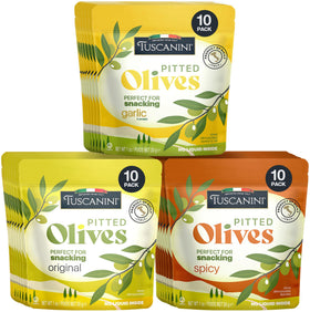 Tuscanini Olive Snack Original Pack with convenient on-the-go pouches for quick bites.