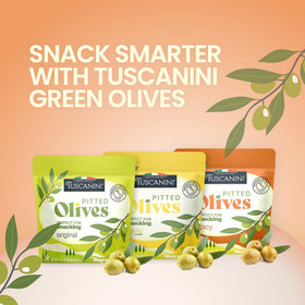 Tuscanini Olive Snack Spicy Pack in portable pouches for bold, ready-to-eat snacking.
