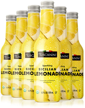 Tuscanini Organic Sparkling Lemonade bottle front view for a refreshing Italian refreshment