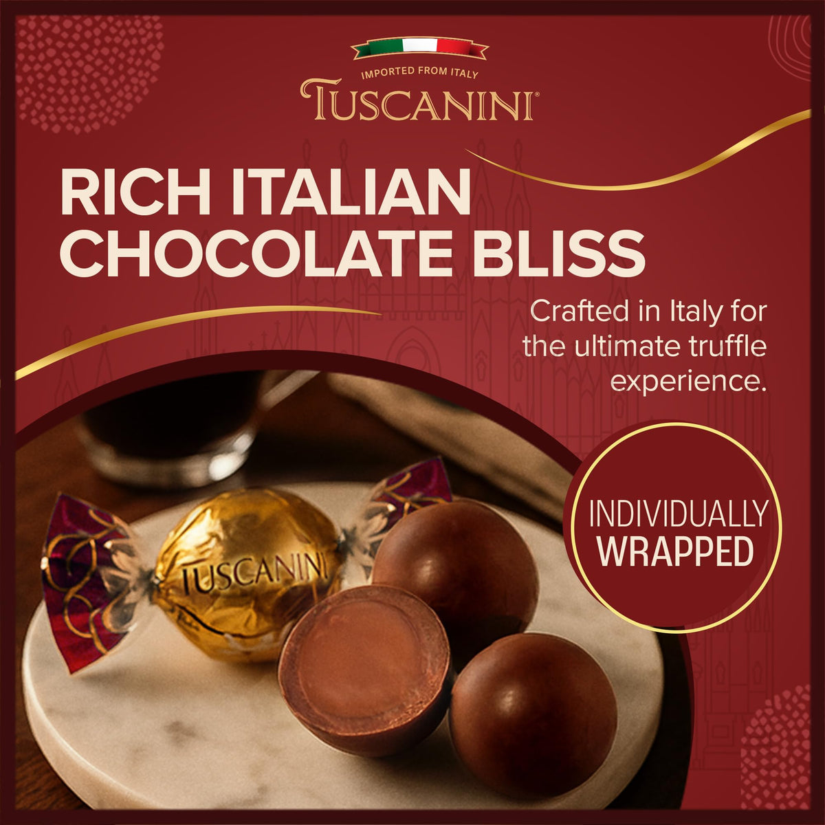 Tuscanini elegant gift packaging ready for holidays and celebrations.