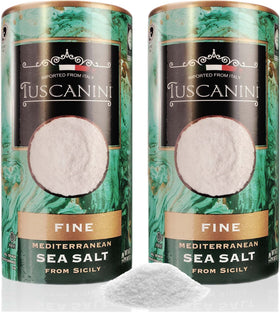 Tuscanini sea salt tube packaging for precise home seasoning.
