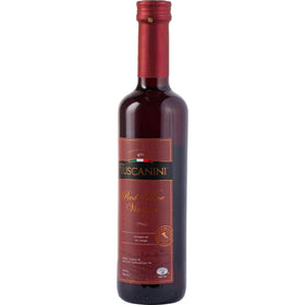 Pour bottle of Tuscanini red wine vinegar for sauces and reductions