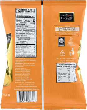 Tuscanini Ripples chips sea salt olive oil drizzle enhances flavor