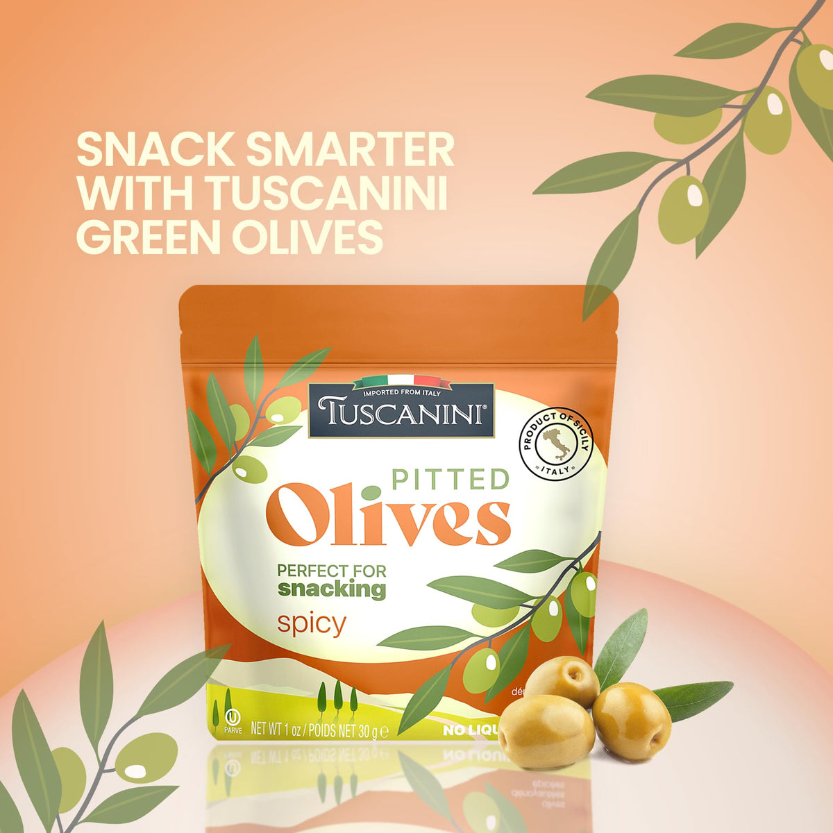 Tuscanini olives offer a quick savory bite for travel.